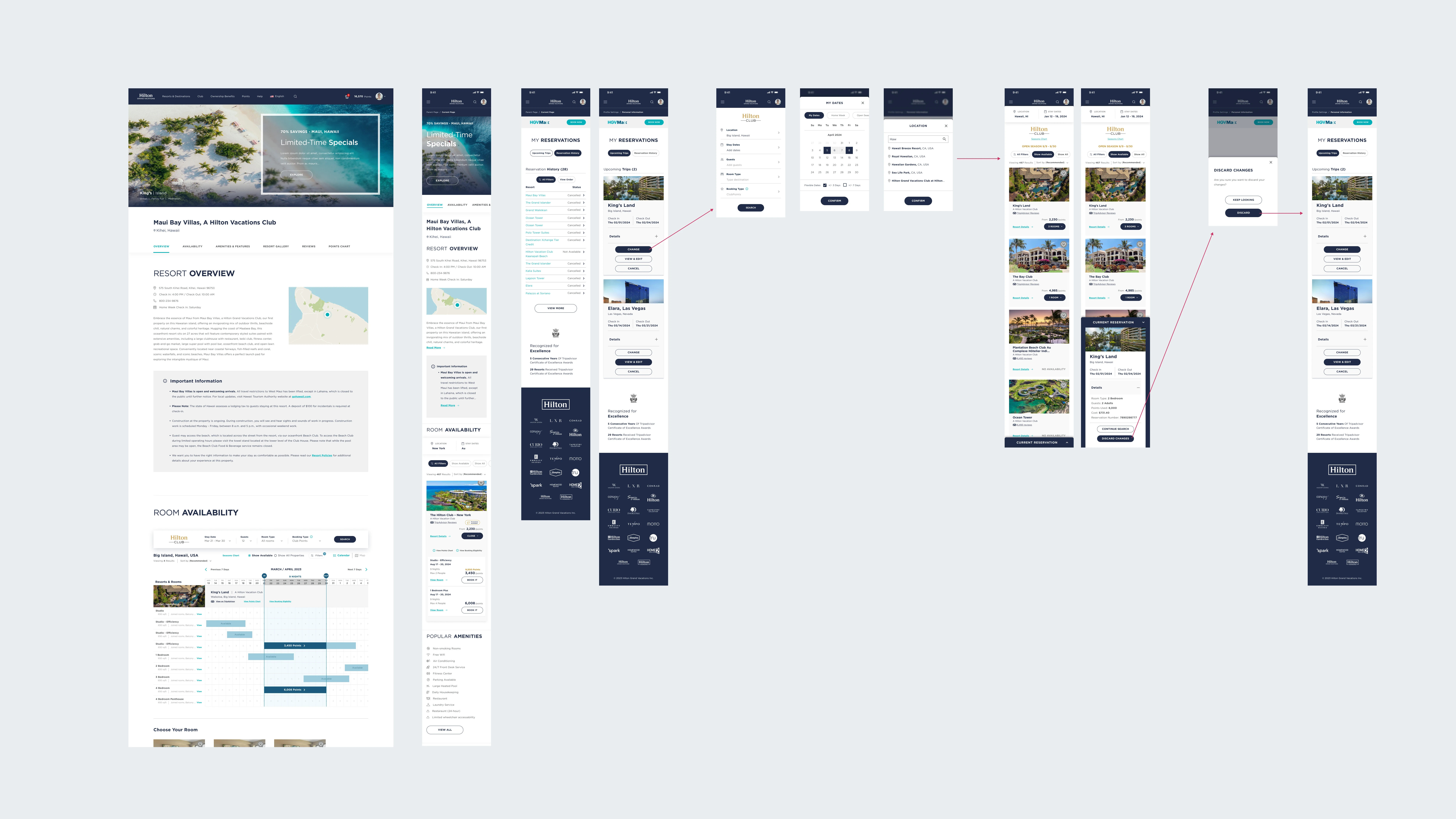 Booking platform flow exploration showing confirmation